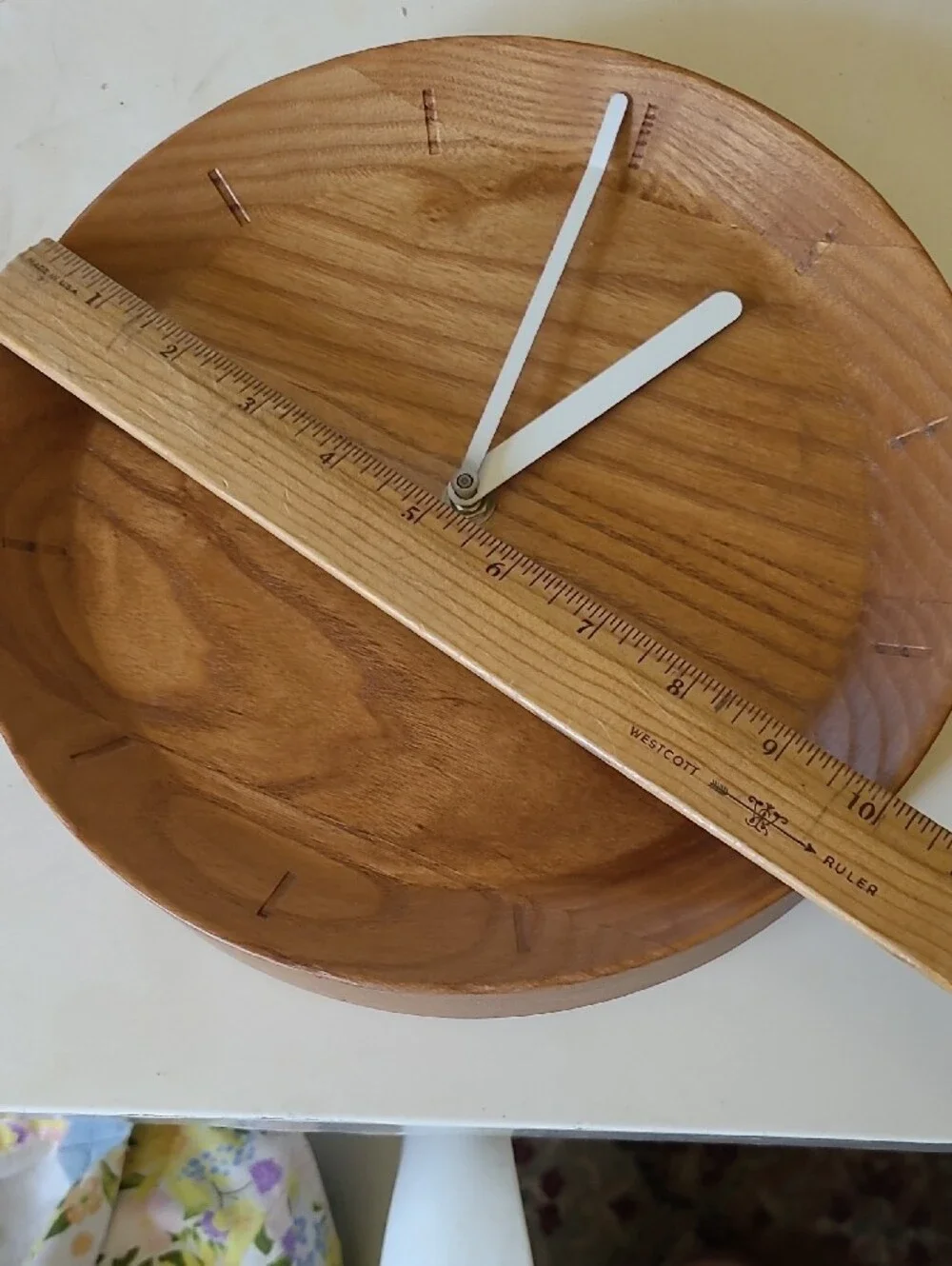 CB2 Natural Wood Wall Clock with White Hands